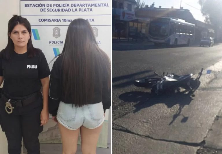 La Plata: una joven atropelló a un motociclista y se dio a la fuga