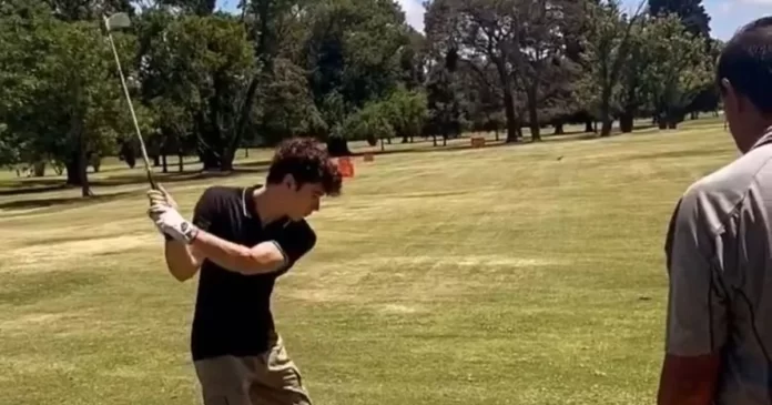 ¿Cambia de deporte? Franco Colapinto estuvo jugando al golf y firmando autógrafos en Argentina